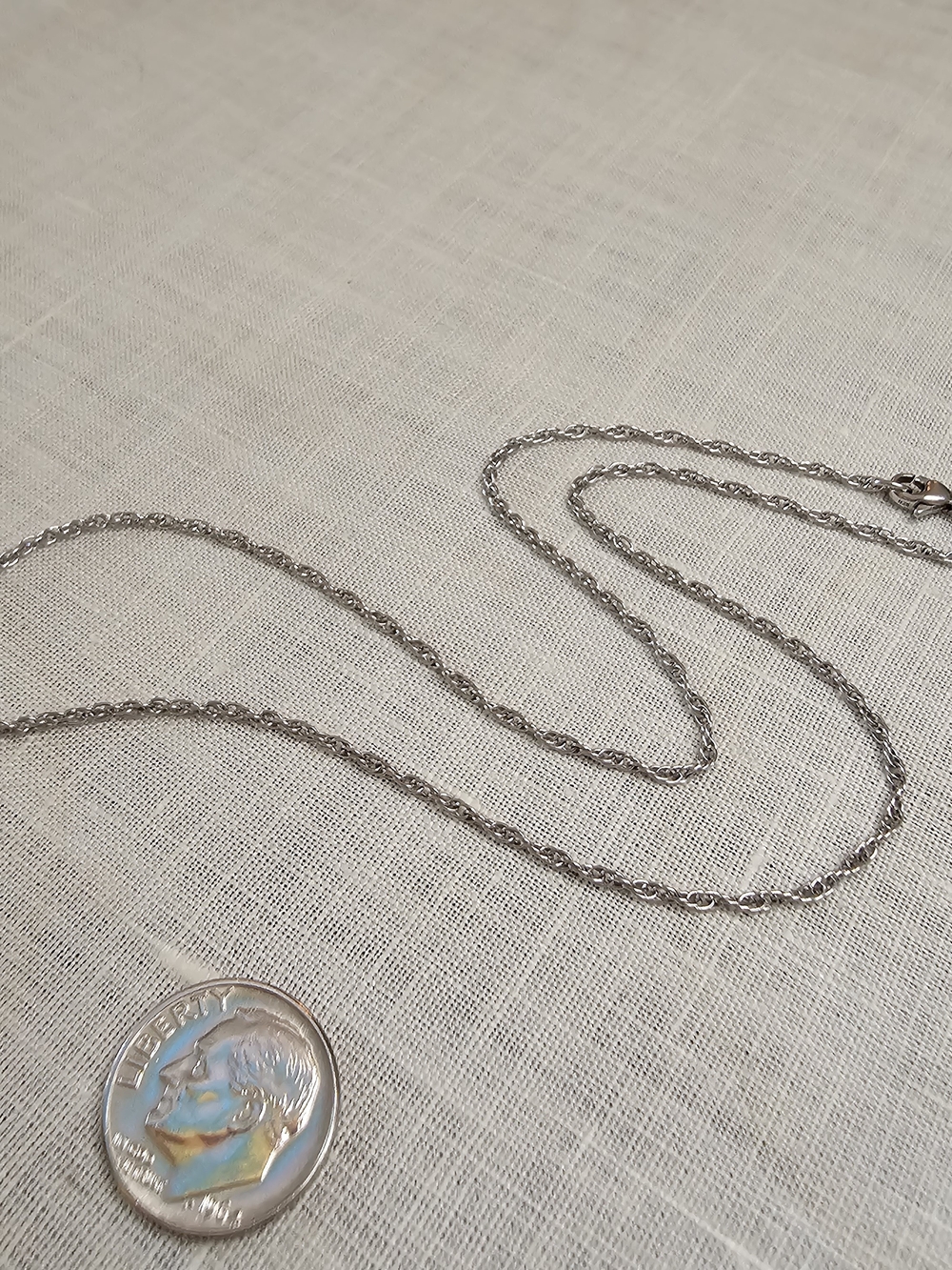 Vintage James Avery Silver Rope Chain Necklace, Lobster Clasp, 925 16" 2.37g